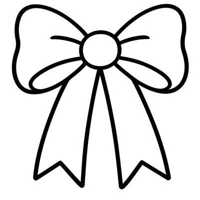 Christmas bow coloring page for toddlers age 3-5