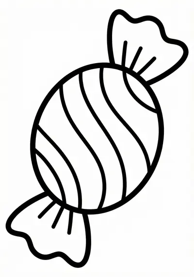 Candy Christmas coloring page for kids age 3-5