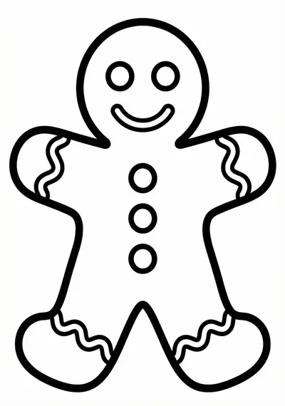 Christmas cookie coloring page for kids age 3-5