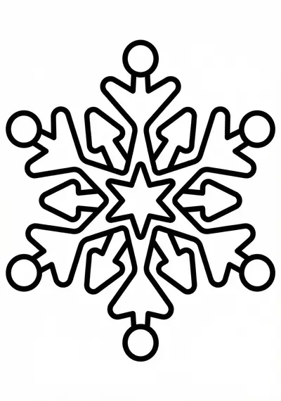 Snowflake coloring page for toddlers age 3-5