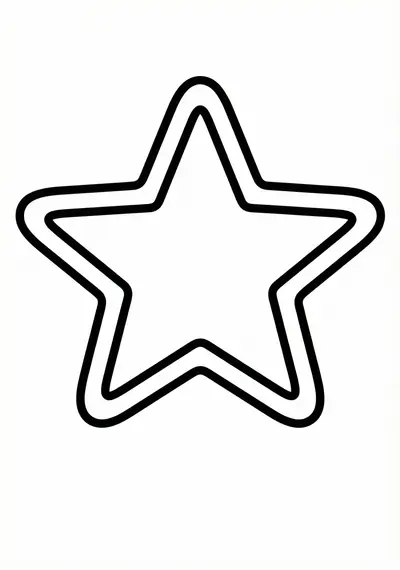 Star Christmas coloring page for kids age 3-5