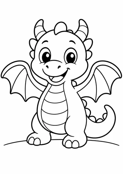 baby dragon wings printable dragon coloring page for kids ages 3-5