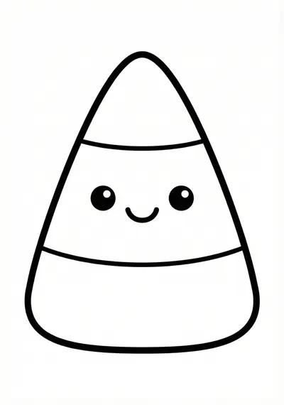 Candy corn Halloween coloring page for toddlers age 3-5