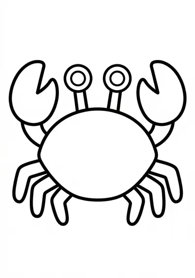 Simple crab summer coloring page for kids age 3-5