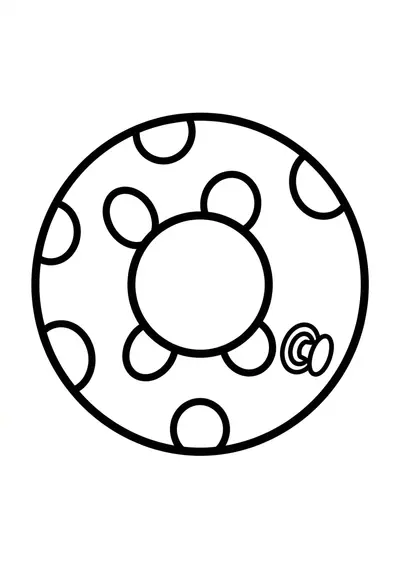 Simple pool float ring summer coloring page for kids age 3-5