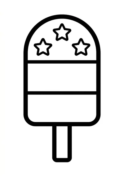 Simple popsicle summer coloring page for toddlers age 3-5