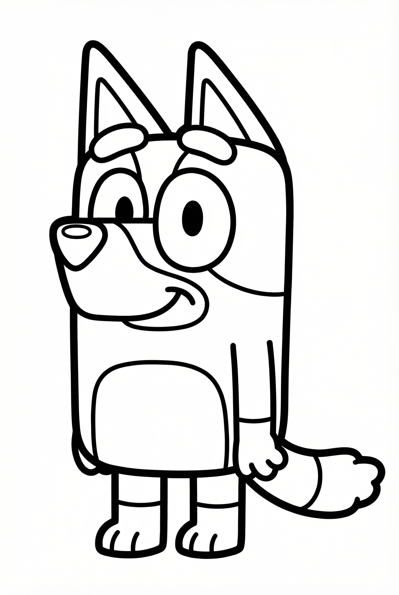 Bingo sitting coloring page for toddlers age 3-5