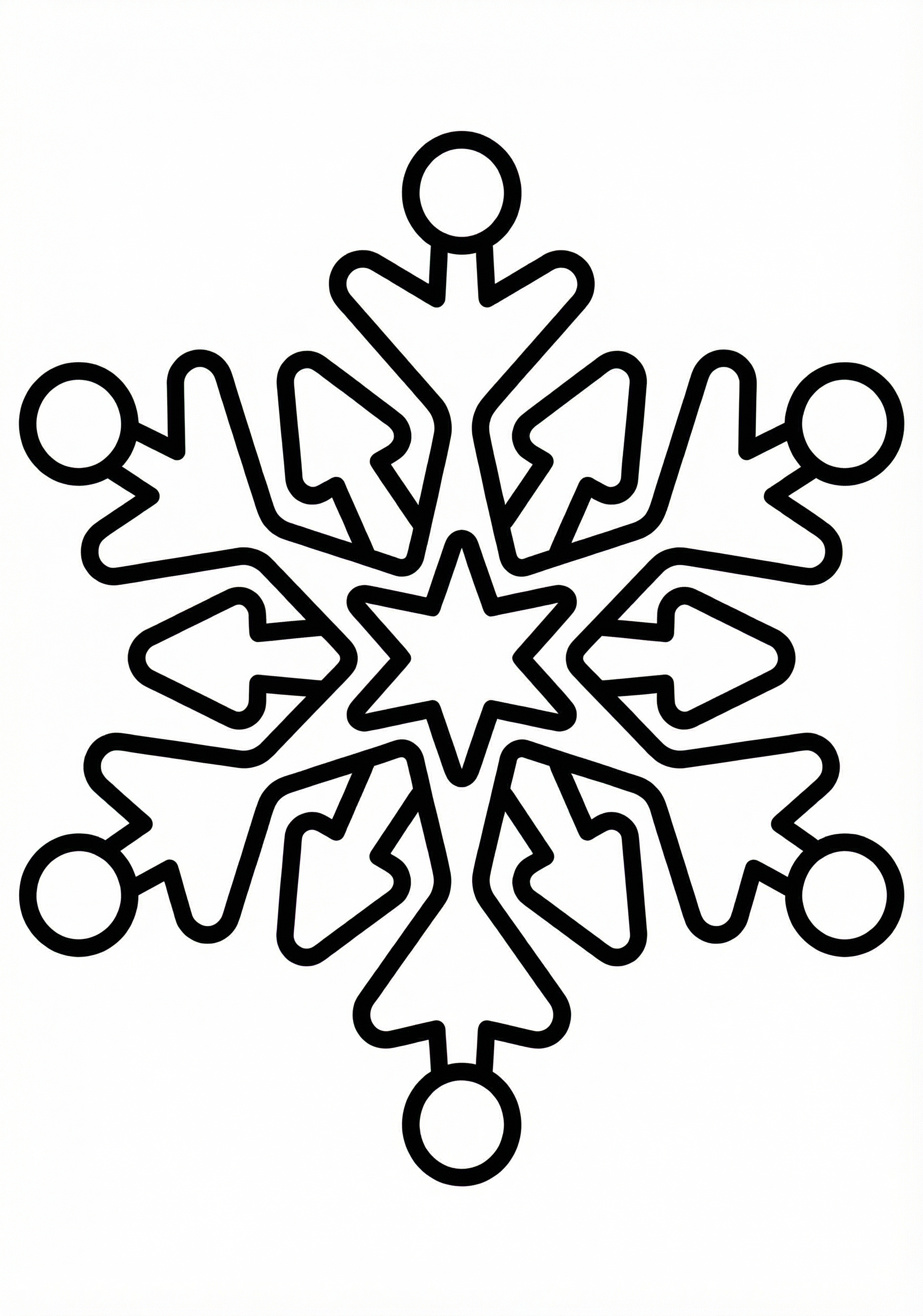 Snowflake coloring page for toddlers age 3-5