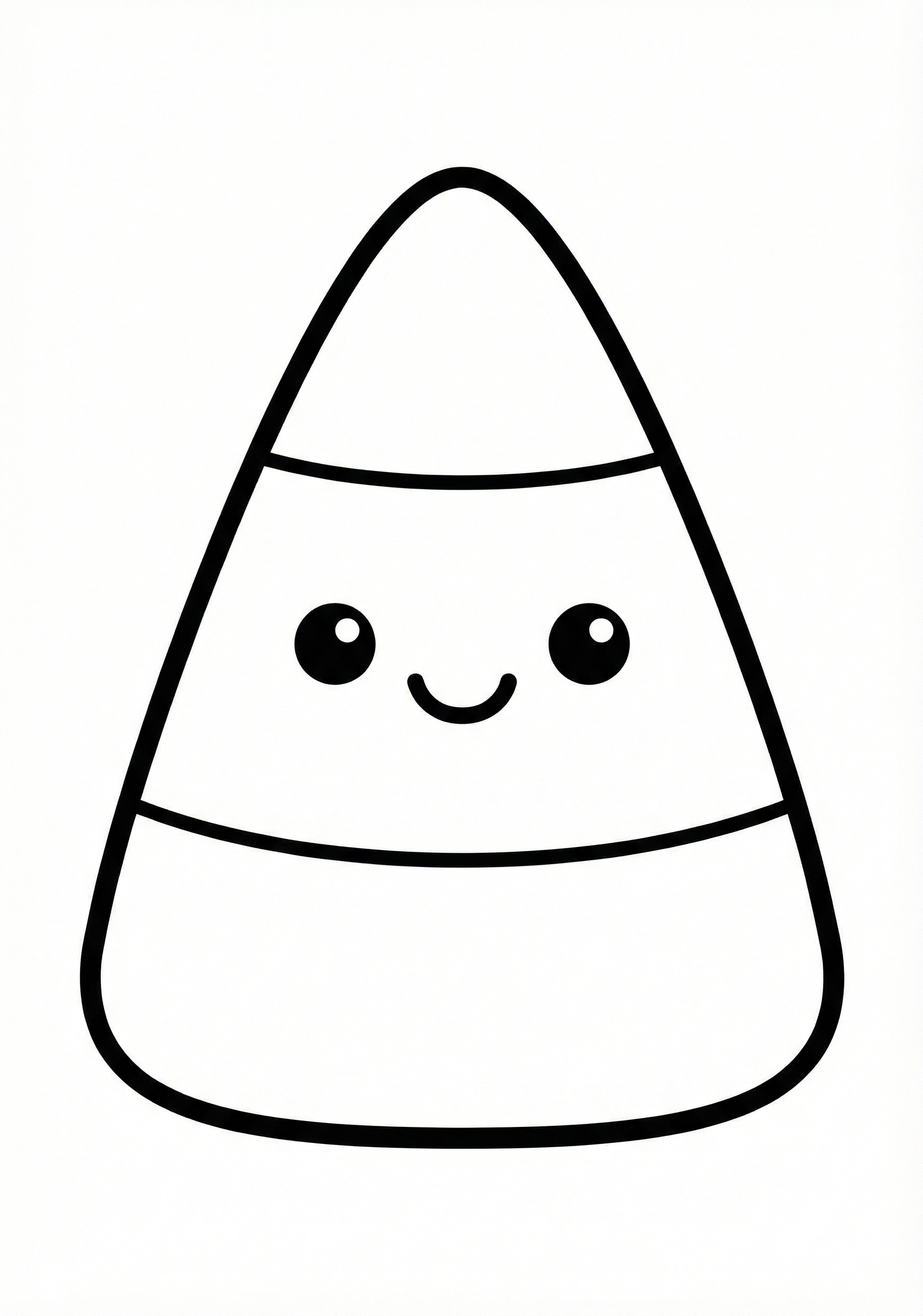 Candy corn Halloween coloring page for toddlers age 3-5