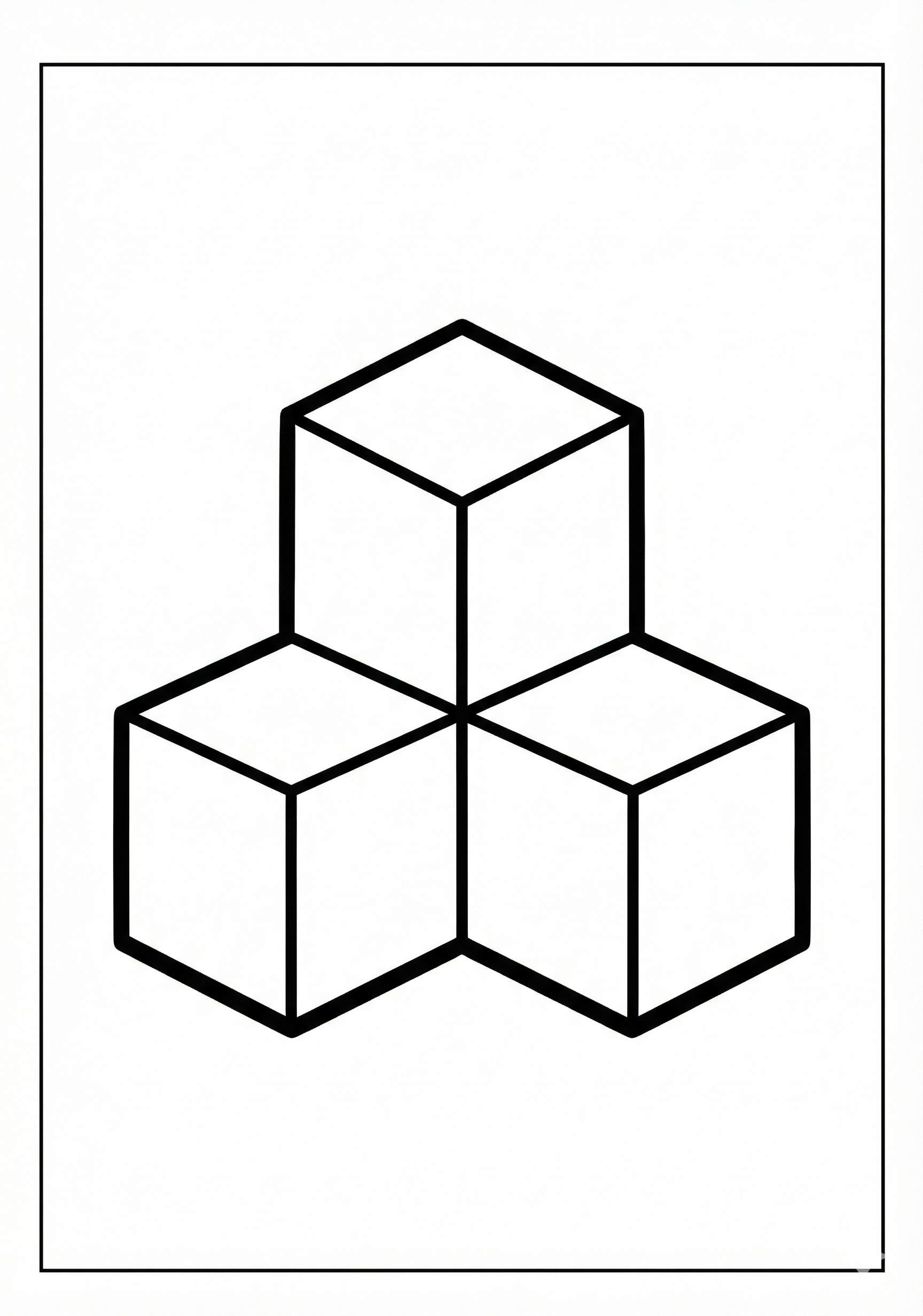 Minimal block world Minecraft coloring page for kids age 3-5, large open areas