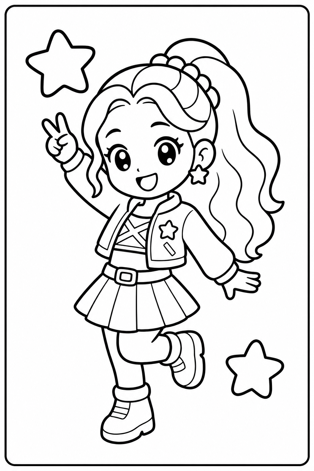 Rumi Simple Dance Pose printable Rumi coloring page for kids ages 3-5