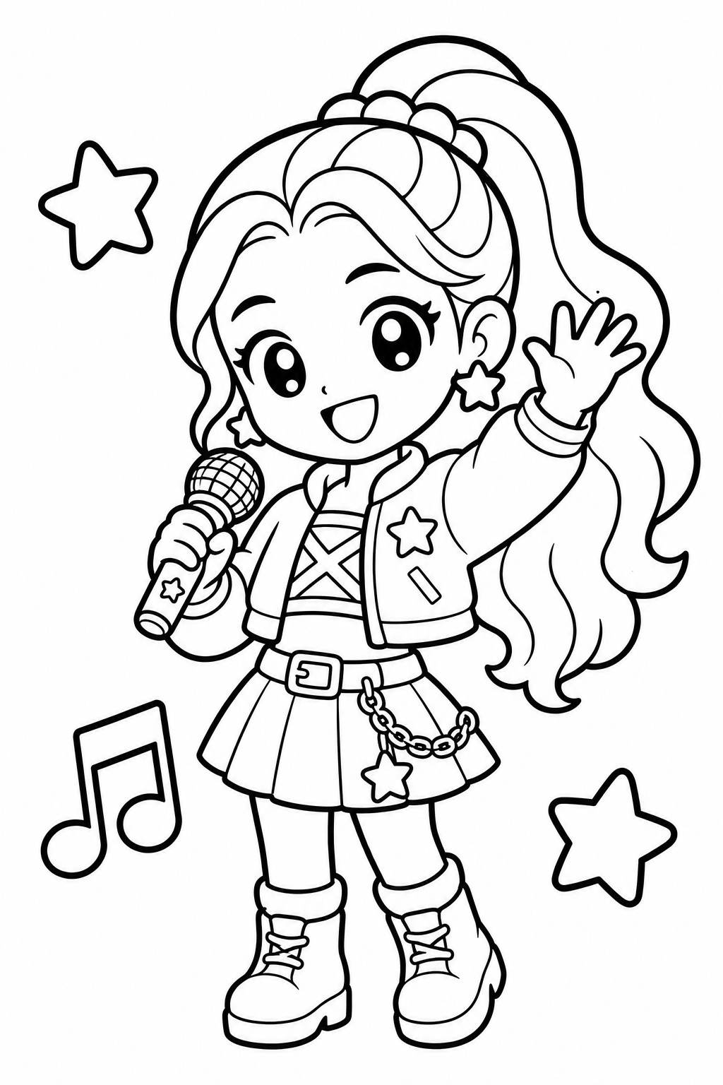 Rumi Waving printable Rumi coloring page for kids ages 3-5