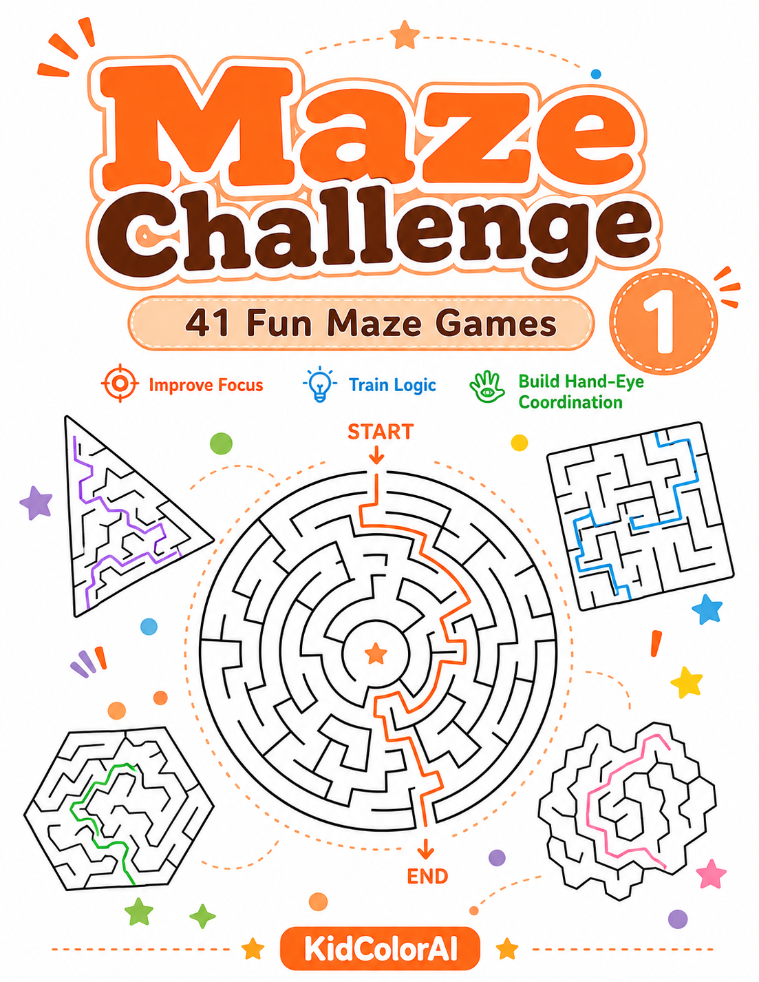 Maze activity book cover